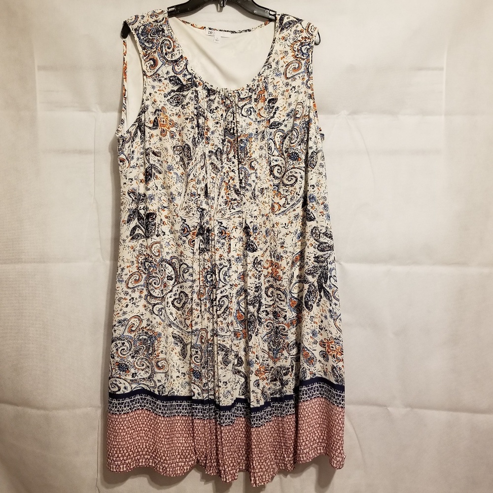 Paisley dress pleated buttons dr2 1x New